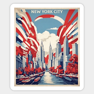 New York United States of America Tourism Vintage Poster Sticker